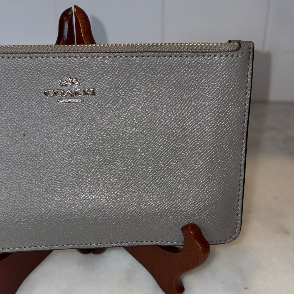 Coach Wristlet Bag Purse Leather Cross Grain Clutch Wallet - Picture 3 of 16